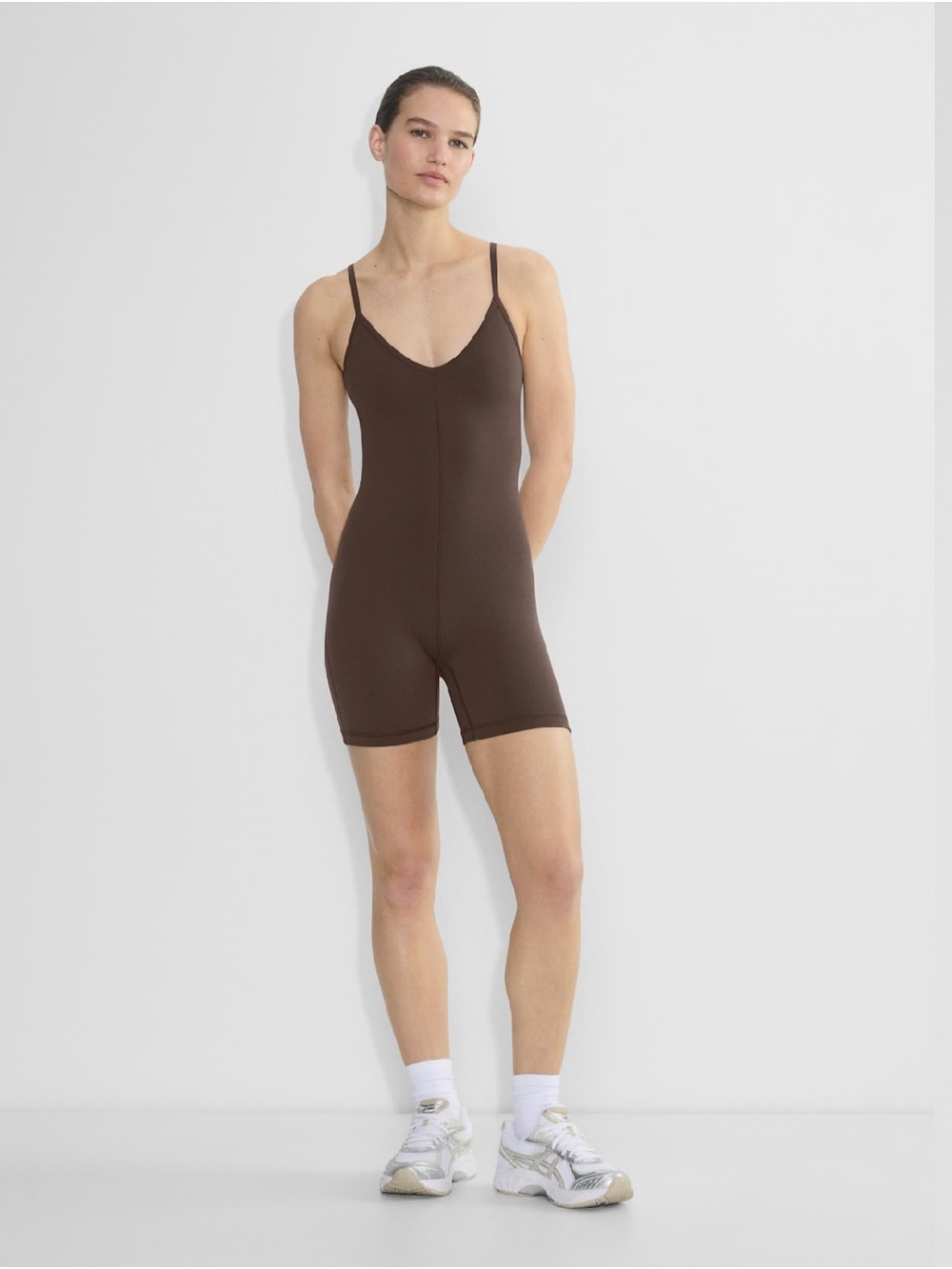 Aritzia Golden Life Starting Romper Rich Mocha Brown Size XS